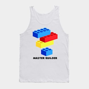 Master Builder Lego Brick Colorful Design White Tank Top